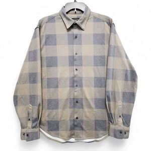 PTO Big Horn Buffalo Plaid Long Sleeve Button-Up‎ Shirt Mens Large Green Blue